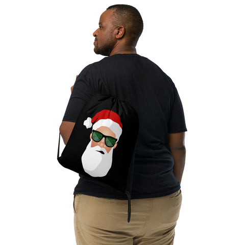 Horned Up Santa Drawstring bag