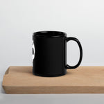 Horned Up Skull Black Glossy Mug