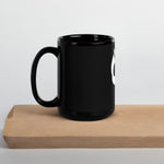 Horned Up Skull Black Glossy Mug