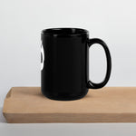 Horned Up Skull Black Glossy Mug