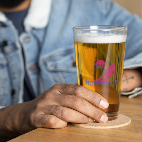 Horned Up pint glass