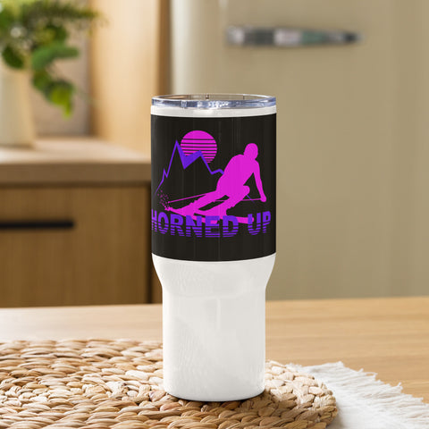 Ski Travel mug with a handle