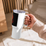 Horned Up Travel mug with a Horned Up handle