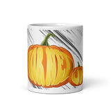 Horned Up Pumpkin White glossy mug