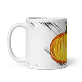 Horned Up Pumpkin White glossy mug