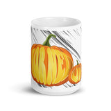 Horned Up Pumpkin White glossy mug