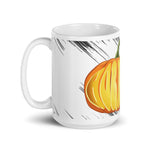 Horned Up Pumpkin White glossy mug