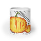 Horned Up Pumpkin White glossy mug