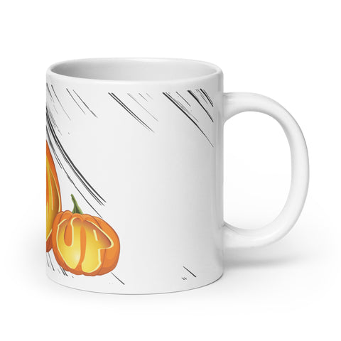 Horned Up Pumpkin White glossy mug