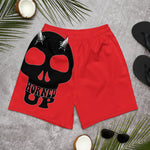 Horned Up Skull Red Shorts