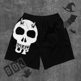 Horned Up White Skull Shorts